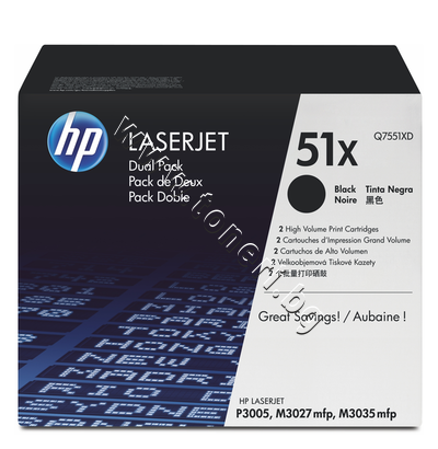 Q7551XD  HP 51X  P3005/M3027/M3035 2-pack (2x13K)