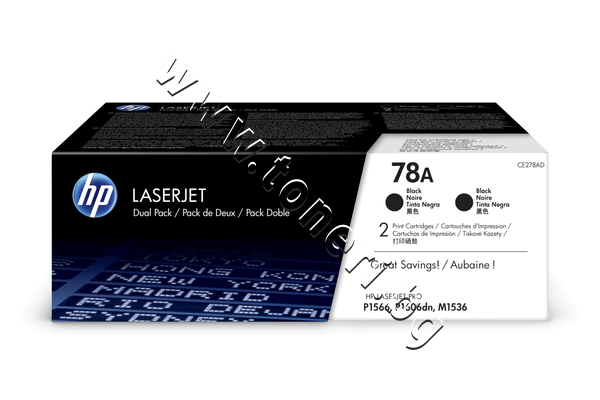 CE278AD Тонер HP 78A за M1536/P1566/P1606 2-pack (2x2.1K) - изображение 1 от 3
