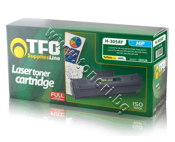 TFH305AY TF1 Тонер CE412A HP 305A за M375/M451/M475, Yellow (2.6K) - изображение 1 от 1