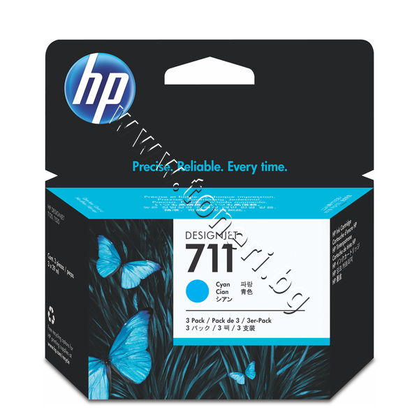 CZ134A Мастило HP 711 3-pack, Cyan (3x29 ml) - изображение 1 от 1