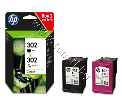 X4D37AE  HP 302 combo 2-pack, 4 