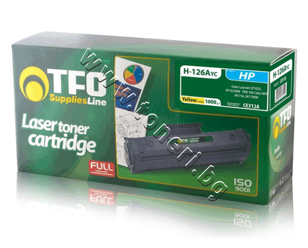TFH126AYC TF1 Тонер CE312A HP 126A за CP1025/M175/M275, Yellow (1K) - изображение 1 от 1